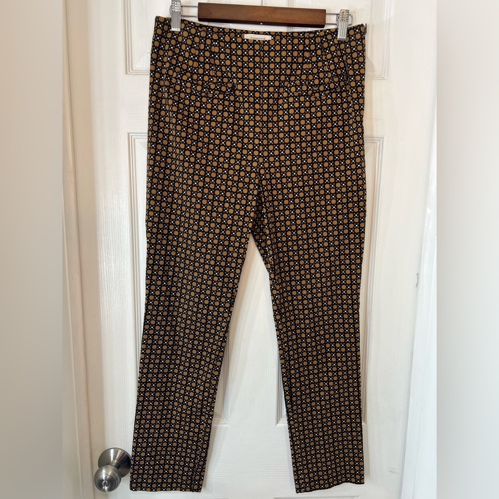 Anthropologie The Essential Slim Trousers Pants Geometric Womens Size 6‎